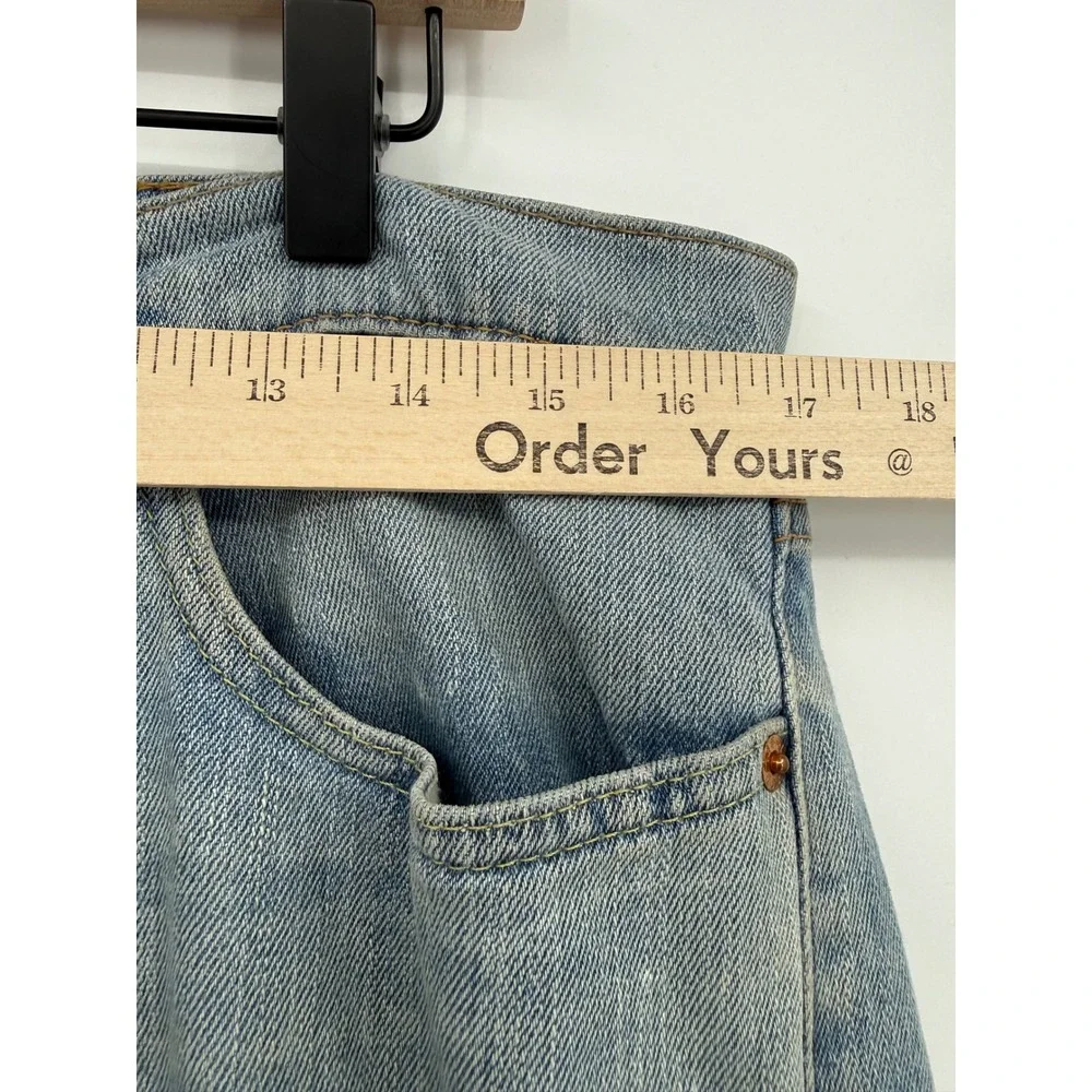 Levis 511 Jeans Mens 33x32 Blue‎ Slim Fit Light Wash Denim Pants Distressed